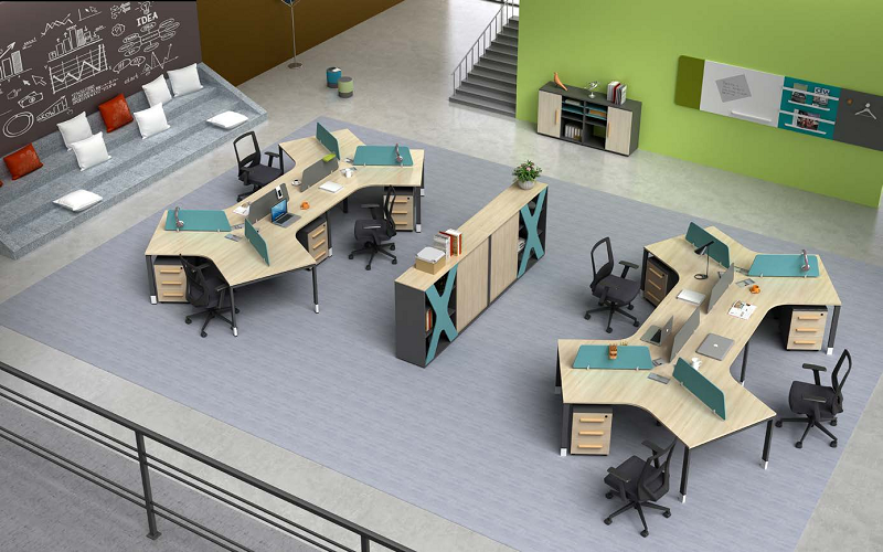 開(kāi)放(fàng)式對(duì)座辦公區(qū)